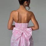 Xanthe | Elegant Tube Mini Dress for Women – Strapless Fit with Back Bow Detail